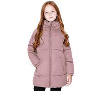 maoo garden Girls Winter Long Puffer Lightweight Coat Thick Padded Soft Fleece Jacket with Hood 817 Pink 13-14Y