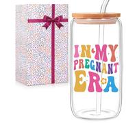 maoodoo Gifts For New Mom, Pregnancy Era Gift, Christmas Mother's Day Gift, Postpartum Gifts, Expecting After Birth 16 Oz In My Pregnancy Era Coffee Glass