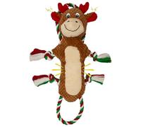 MAOOOOB Christmas Squeaky Reindeer Dog Toys-Tug of War Dog Toy for Puppy- Keep Them Busy and Entertained- Interactive Pet Toys for Small & Medium Breeds