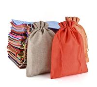 MAOOY 20 Pcs Burlap Jute Bags with Drawstring，17X23cm Jute Bag Reusable Hessian Sacks Bag Small Gift Bags for Present Wedding Party Jewelry Halloween Christmas Advent Calendar-Mixed Color