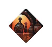 Maori Art Terracotta 4 Pcs Car Air Freshener Cards, Hanging Disposable Card Fresheners for Vehicles, Lavender Scented