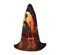 Maori Art Terracotta Halloween Costume Wizard Cloaks for Kids,Perfect for Halloween Costumes and Role Play,Three Sizes