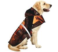 Maori Art Terracotta Waterproof Dog Raincoat And Rain Jacket For Small Medium Large Dogs With Reflective Stripes And Adjustable Belly Strap