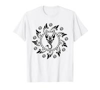 Maori Polynesian Tattoo Scorpion Scorpio Star Sign Sun Moon T-Shirt, Men, White, Medium