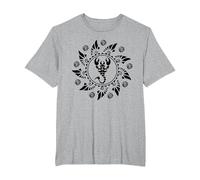 Maori Polynesian Tattoo Scorpion Scorpio Star Sign Sun Moon T-Shirt, Men's Big and Tall, Heather Grey, 5X Tall