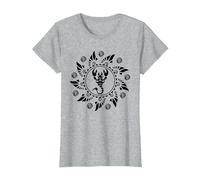 Maori Polynesian Tattoo Scorpion Scorpio Star Sign Sun Moon T-Shirt, Women, Heather Grey, Small