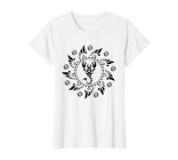Maori Polynesian Tattoo Scorpion Scorpio Star Sign Sun Moon T-Shirt, Women, White, Small