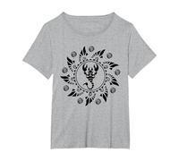 Maori Polynesian Tattoo Scorpion Scorpio Star Sign Sun Moon T-Shirt, Women's Plus, Heather Grey, 6X
