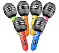 MAOSHYMS Inflatable Microphone, 6 Pieces Inflatable Musical Instruments, 25 cm Giant Inflatable Microphone, Inflatable Musical Instruments for 80s/90s Concerts and Parties