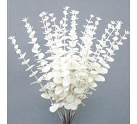 Maoskax 24pcs Lush Lifelike Artificial Eucalyptus Stems Fake Eucalyptus Leaves for Romantic Decor Perfect for Vase Arrangements Wedding Bouquets Party Office and Home Styling