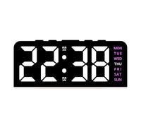 Maoskax Cool Style LED Alarm Clocks Digital Bedside Clock with Atmosphere Light Time Week Display Dual Alarm Adjustable Brightness for Bedroom Home Kitchen Office Table Desk