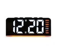 Maoskax Cool Style LED Alarm Clocks Digital Bedside Clock with Atmosphere Light Time Week Display Dual Alarm Adjustable Brightness for Bedroom Home Kitchen Office Table Desk
