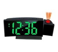 Maoskax Innovative Projection Alarm Clock, Digital Clocks Bedside with Temperature Date, Adjustable Brightness, Snooze, LED Curved Screen Clocks for Bedrooms Office Home Desktop