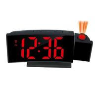 Maoskax Innovative Projection Alarm Clock, Digital Clocks Bedside with Temperature Date, Adjustable Brightness, Snooze, LED Curved Screen Clocks for Bedrooms Office Home Desktop