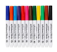 Maouira 12 Color Erasable Whiteboard Marker Water Based Inks Quick Drying Refillable Marker for Glass Metal Acrylics Pen