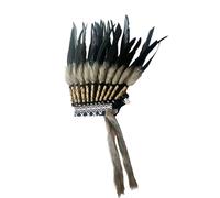 Maouira Feather Headdress Delicate Ethnic American Indian Headwear African Tribe Chief Stage Halloween Party Hairband Indian Headdress
