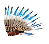 Maouira Feather Headdress Delicate Ethnic American Indian Headwear African Tribe Chief Stage Halloween Party Hairband Indian Headdress