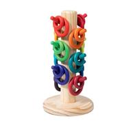 Maouira Wood Ringtoss Game Set for Preschoolers Encouraging Practical Learning Skills Wood Activity Rings for Children Fine Motor Skills Development