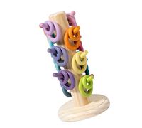 Maouira Wood Ringtoss Game Set for Preschoolers Encouraging Practical Learning Skills Wood Activity Rings for Children Fine Motor Skills Development