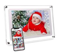 Maovz 10.1-Inch Wi-Fi Digital Picture Frame with Frameo App - Acrylic Frame Design, 32GB Storage, IPS Touchscreen, Auto-Rotate, Easy Sharing via App (10.1 Inch) (Plastic)