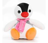MAOWO Planet Pinga Penguin Plush Toy - 9.8 Inch Soft Stuffed Animal with Pink Scarf - Adorable Girl Penguin Doll for Kids - Gift for Girls, Toddlers, Baby Shower or Nursery Decoration