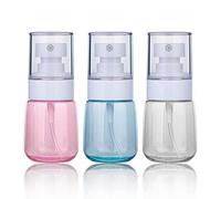 MaoXinTek Fine Mist Spray Bottle Refillable Travel Clear Container, Plastic Empty Makeup Water Bottles Sprayer with Air Press Pump 30ml/1oz for Toiletry Cosmetic Skincare Cleaning 3 Pack