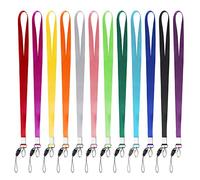 MaoXinTek Nylon Lanyards for ID Badges Flat Woven Neck Straps Swivel Hooks Clips 12 Pack in 12 Colors for Key Chains Men Women Office Name Card Holders Tags and USB Flash Drive