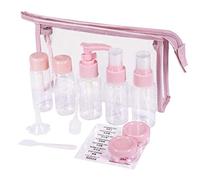 MaoXinTek Travel Bottles Set, Clear Plastic Refilling Containers Kit Empty Jars with Clear Toiletries Bag Leak-Proof for Cosmetics Shampoo Lotions Conditioner Liquid Creams, 12PCS