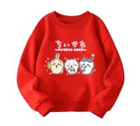 MAOXITCATY Autumn's New Children's Sweatshirts, Adorable Cotton Crew-Neck Sweatshirts for Little Ones,Red,160cm