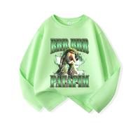 MAOXITCATY Children's Long-Sleeved T-Shirt top, Italian B-rainrot AI Animal Cartoon Print Base Layer top,Green,160cm