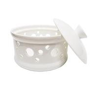 MaoYaMao Garlic Keeper with Lid,Ceramic Garlic Storage Container for Counter,White