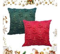 MAOYING 2 Pack Christmas Cushion Covers, Christmas Sofa Decor,Soft Festive Holiday Decor for Xmas Indoor Home Living room Sofa Decorations（45cm x 45cm）