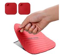 MAOYONG Shower Drain Cover Tub Stopper - Square Silicone Floor Drain Cover for Bathroom, Bathtub Stopper Drain Plug Cover, Kitchen Sink Drain Stopper 5.9 Inch Red 2PCS