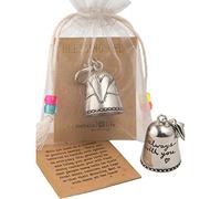 MaoYuanX Blessing Bell Friends Are Angels Ornament Silver-Plated Tiny Silver Bell with Card Suitable Gift for Friend or Loved One