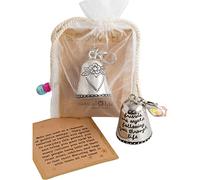 MaoYuanX Blessing Bell Friends Are Angels Ornament Silver-Plated Tiny Silver Bell with Card Suitable Gift for Friend or Loved One