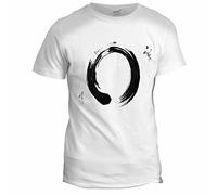 MAOZEEN Japanese Enso Circle T-Shirt Japan Calligraphy Buddhism Yogo Zen 1 Gift Dad Mum White