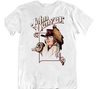 MAOZEEN John Denver Short T Shirt Unisex Mens Women Size S to 5XL White