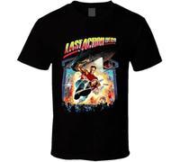 MAOZEEN Last Action Hero Arnold Schwarzenegger Retro Action Movie T Shirt Black
