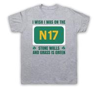 MAOZEEN Nicklaus Saw Doctors I Wish I was ON The N17 Stone Walls Irish Mens & Womens Men T Shirt Grey XXL