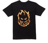 MAOZEEN Spitfire Wheels 451 Flames Skateboard T Shirt Black Large