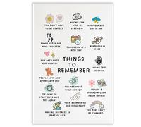 Maozehuxi Things to Remember | Therapy Office Decor School Counselor CBT DBT Therapy Counseling Poster Anxiety Relief Social Psychology Mental Health 16X24 inch Unframed