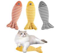 MAOZHUREN 3 Catnip Fish Toys, Indoor cat Toys, Biting cat Toys. Let The cat no Longer Lonely.