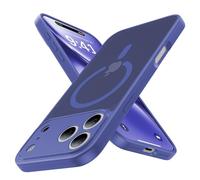 Maozis Magnetic Shockproof for DEF Case,[Camera Protection][Compatible with Magsafe][Non-Slip][Mil-Grade Protection] Slim Translucent Matte Phone Case for DEF,Cobalt Blue