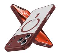 Maozis Magnetic Shockproof for DEF Case,Upgrade[Camera Protection][Compatible with Magsafe][Non-Slip][Mil-Grade Protection] Slim Translucent Matte Phone Case for DEF,Maroon