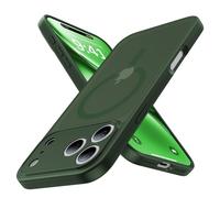 Maozis Magnetic Shockproof for DEF Case,Upgrade[Camera Protection][Compatible with Magsafe][Non-Slip][Mil-Grade Protection] Translucent Matte Phone Case for DEF,Forest Green