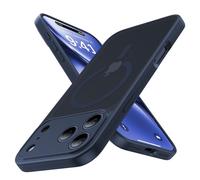 Maozis Magnetic Shockproof for DEF Case,Upgraded[Camera Protection][Compatible with Magsafe][Non-Slip][Mil-Grade Protection] Translucent Matte Phone Case for DEF,Navy Blue