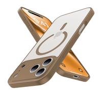 Maozis Magnetic Shockproof for DEF Case,Upgraded[Camera Protection][Compatible with Magsafe][Non-Slip][Mil-Grade Protection] Translucent Matte Phone Case for DEF,Light Brown