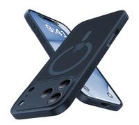 Maozis Magnetic Shockproof for iPhone 17 Pro Case,Upgraded[Camera Protection][Compatible with Magsafe][Non-Slip][Mil-Grade Protection]Slim Translucent Matte Phone Case for iPhone 17 Pro,Midnight Blue