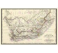 Map 1861 Johnston Southern Africa Natal Replica Poster Print