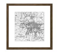 Map 1931 Carlisle City England Plan Chart 8X8 Inch Square Wooden Framed Wall Art Print Picture with Mount Artery8 Brown One Size